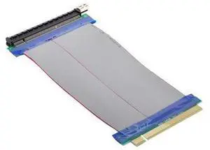 PCI-E Express 16X to 16x Male to Female Riser Extender Card Ribbon Cable 20cm EP-075 PCI-E Express 16X to 16x Male to Female Riser Extender Card Ribbon Cable 20cm EP-075
