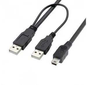 HKCY U2-023 USB2.0 Dual Two A type Male to Mini 5-Pin male Y Cable for Hard Disk Drive Case HKCY U2-023 USB2.0 Dual Two A type Male to Mini 5-Pin male Y Cable for Hard Disk Drive Case
