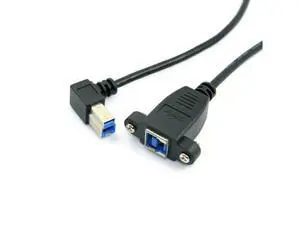 USB 3.0 Back Panel Mount B Type Female To Right Angled 90 Degree B Type Male Extension cable 0.5m U3-288-0.5M USB 3.0 Back Panel Mount B Type Female To Right Angled 90 Degree B Type Male Extension cable 0.5m U3-288-0.5M