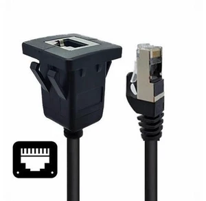 Waterproof Dustproof Latch Locking CAT6 RJ45 Male to Female Lan Ethernet Network Extension Cable Car Panel Mount Design Waterproof Dustproof Latch Locking CAT6 RJ45 Male to Female Lan Ethernet Network Extension Cable Car Panel Mount Design