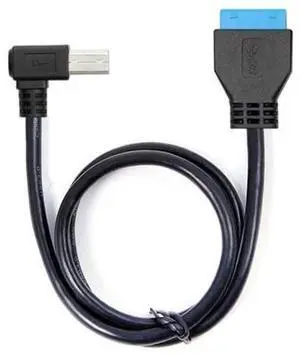 90 Degree Left angled USB 3.0 B Type Male to 3.0 Motherboard 19pin Header Cable 50cm U3-380-0.5M 90 Degree Left angled USB 3.0 B Type Male to 3.0 Motherboard 19pin Header Cable 50cm U3-380-0.5M