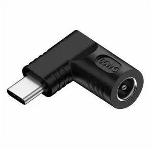 65W PD DC Power Jack 5.5x2.1mm Input to Type-C USB-C Angled 90 Degree Power Plug Charge Adapter for Laptop Phone 65W PD DC Power Jack 5.5x2.1mm Input to Type-C USB-C Angled 90 Degree Power Plug Charge Adapter for Laptop Phone
