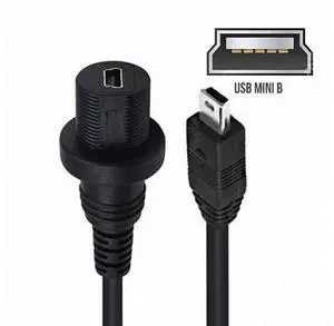 1m Waterproof Dustproof 480Mbps Mini USB2.0 5Pin Male to Female Extension Data Power Cable Car Panel Mount Design 1m Waterproof Dustproof 480Mbps Mini USB2.0 5Pin Male to Female Extension Data Power Cable Car Panel Mount Design