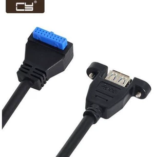 USB 3.0 Single Port A Female Screw Mount Type to Up Angled Motherboard 20pin Header Cable 90 Degree U3-384-UP USB 3.0 Single Port A Female Screw Mount Type to Up Angled Motherboard 20pin Header Cable 90 Degree U3-384-UP