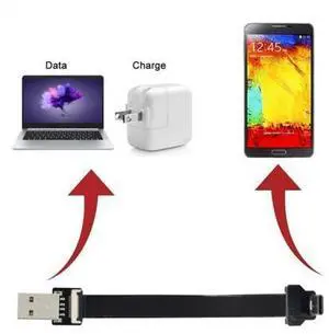 2.0M Up Down Angled USB 2.0 Type-A Male to USB-C Type-C Male Data Flat Slim FPC Cable for FPV & Disk & Phone 2.0M Up Down Angled USB 2.0 Type-A Male to USB-C Type-C Male Data Flat Slim FPC Cable for FPV & Disk & Phone