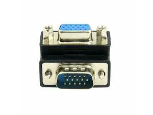 Down Angled 90 Degree VGA RGB HDB15Pin Screw Type Male to Female Nut Type Extension Adapter for Monitor Displays Down Angled 90 Degree VGA RGB HDB15Pin Screw Type Male to Female Nut Type Extension Adapter for Monitor Displays