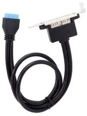Low Profile 95mm Height USB 3.0 Female Back panel to Motherboard 20pin cable with PCI bracket 40cm U3-126 Low Profile 95mm Height USB 3.0 Female Back panel to Motherboard 20pin cable with PCI bracket 40cm U3-126
