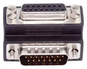 Up 90 Degree Angled DSUB D-subminiature 15pin Male to Female Extension Adapter DB Connector Up 90 Degree Angled DSUB D-subminiature 15pin Male to Female Extension Adapter DB Connector