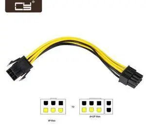 PCI-E PCI Express 6 Pin Male to 8 Pin Female Video Card Extension Power Cable SA-140 PCI-E PCI Express 6 Pin Male to 8 Pin Female Video Card Extension Power Cable SA-140
