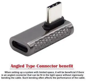 HKCY 20Gbps USB4 Type C Male to Female Low Profile Right Angled 100W Power Data 8K Video Adapter for Laptop Phone HKCY 20Gbps USB4 Type C Male to Female Low Profile Right Angled 100W Power Data 8K Video Adapter for Laptop Phone