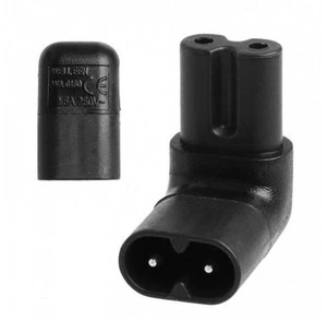 SM Figure 8 IEC 320 C7 to C8 90 Degree Up Down Angled Right Angle AC Power Adapter Extension SM Figure 8 IEC 320 C7 to C8 90 Degree Up Down Angled Right Angle AC Power Adapter Extension