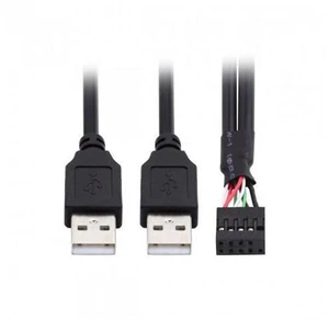 HKCY U2-128 Motherboard 9Pin 10Pin Female Housing to Dual USB 2.0 Male Type-A Cable 50cm