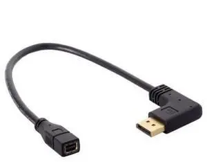 HKCY DP-048-LE Left Angled DP DisplayPort 90 Degree to Mini DP DisplayPort Female Cable for Displays Monitors HKCY DP-048-LE Left Angled DP DisplayPort 90 Degree to Mini DP DisplayPort Female Cable for Displays Monitors