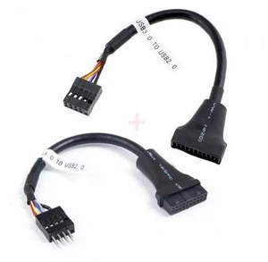 HKCY U3-076+107 2pcs USB 2.0 9Pin to USB 3.0 20pin Housing Header Female Cable Reversible for Motherboard HKCY U3-076+107 2pcs USB 2.0 9Pin to USB 3.0 20pin Housing Header Female Cable Reversible for Motherboard