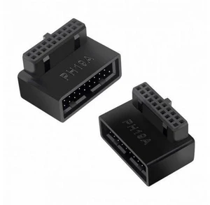 1Set USB 3.0 20pin Male to Female Extension Adapter Up Down Angled 90 Degree Overmold