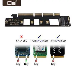 NGFF M.2 M-key NVME AHCI SSD to PCI-E 3.0 16x 4x Adapter for 110mm 80mm SSD SA-021 NGFF M.2 M-key NVME AHCI SSD to PCI-E 3.0 16x 4x Adapter for 110mm 80mm SSD SA-021