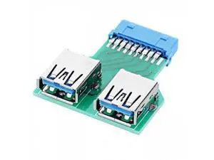 HKCY U3-079 Dual USB 3.0 A Type Female to Motherboard 20/19 Pin Box Header Slot Adapter PCBA HKCY U3-079 Dual USB 3.0 A Type Female to Motherboard 20/19 Pin Box Header Slot Adapter PCBA