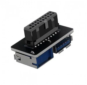 HKCY U3-056 Dual USB 3.0 A Type Female to Motherboard 20/19 Pin Box Header Slot Adapter PCBA Flat Type HKCY U3-056 Dual USB 3.0 A Type Female to Motherboard 20/19 Pin Box Header Slot Adapter PCBA Flat Type