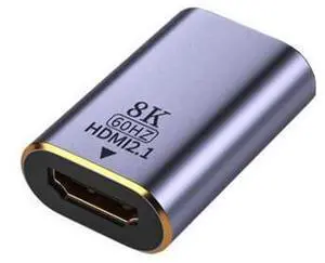 HKCY HD-008-8K HDMI Female to HDMI 2.1 Female UHD Extension Gold Converter Adapter Support 8K 60hz HDTV HKCY HD-008-8K HDMI Female to HDMI 2.1 Female UHD Extension Gold Converter Adapter Support 8K 60hz HDTV