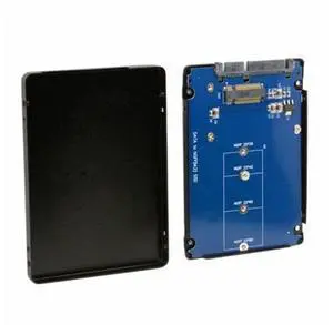 B+M Key Socket 2 M.2 NGFF (SATA) SSD to 2.5 SATA Adapter Card Adapter with Black Metal Case B+M Key Socket 2 M.2 NGFF (SATA) SSD to 2.5 SATA Adapter Card Adapter with Black Metal Case
