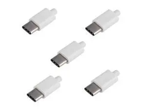 HKCY UC-050-WH-5PCS 5set DIY 24pin USB 3.1 Type C USB-C Male Plug Connector SMT type with 3.5mm SR and Housing Cover HKCY UC-050-WH-5PCS 5set DIY 24pin USB 3.1 Type C USB-C Male Plug Connector SMT type with 3.5mm SR and Housing Cover