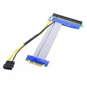 PCI-E Express 4x to 16x Flex Cable Extender Converter Riser Card Adapter with 4pin Power 15cm PCI-E Express 4x to 16x Flex Cable Extender Converter Riser Card Adapter with 4pin Power 15cm