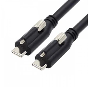 USB 3.1 Type-C Locking to Locking USB-C Data Power Cable for Camera With Single Panel Mount Screw Connector (3.0m) USB 3.1 Type-C Locking to Locking USB-C Data Power Cable for Camera With Single Panel Mount Screw Connector (3.0m)
