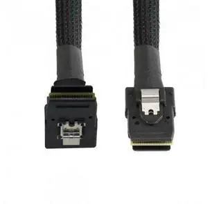 HKCY SF-031 1m SFF-8087 Mini SAS 4i 36 Pin to 36Pin Right 90 Degree Angled Cable HKCY SF-031 1m SFF-8087 Mini SAS 4i 36 Pin to 36Pin Right 90 Degree Angled Cable