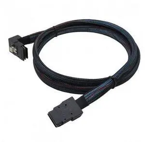 SM 1m SFF-8087 Mini SAS 4i 36 Pin to 36Pin Right 90 Degree Angled Cable SM 1m SFF-8087 Mini SAS 4i 36 Pin to 36Pin Right 90 Degree Angled Cable