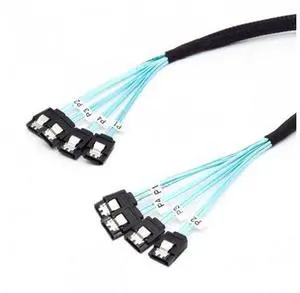 HKCY SF-009 Internal SAS 4 SATA Host to 4 SATA 7pin Target Hard Disk 6Gbps Data Server Raid Cable 50cm HKCY SF-009 Internal SAS 4 SATA Host to 4 SATA 7pin Target Hard Disk 6Gbps Data Server Raid Cable 50cm