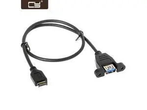 USB 3.1 Front Panel Header to USB 3.0 Type-A Female Extension Cable 50cm Panel Mount Type UC-060 USB 3.1 Front Panel Header to USB 3.0 Type-A Female Extension Cable 50cm Panel Mount Type UC-060