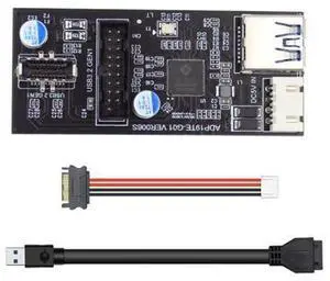 HKCY Single 19/20Pin Header to USB 3.0 20Pin & Type-E Dual Ports Female PCBA Type Adapter Splitter HUB 5Gbps HKCY Single 19/20Pin Header to USB 3.0 20Pin & Type-E Dual Ports Female PCBA Type Adapter Splitter HUB 5Gbps