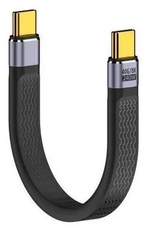 HKCY 240W Type-C USB-C Male to Male USB4 40Gbps 100W 8K Flat Slim FPC Data Cable for Laptop Phone 13cm HKCY 240W Type-C USB-C Male to Male USB4 40Gbps 100W 8K Flat Slim FPC Data Cable for Laptop Phone 13cm