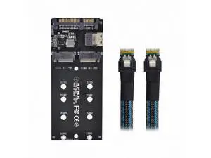 SFF-8654 Cable Card U2 Kit NGFF M-Key to Slimline SAS NVME PCIe SSD SATA Adapter for Mainboard SFF-8654 Cable Card U2 Kit NGFF M-Key to Slimline SAS NVME PCIe SSD SATA Adapter for Mainboard