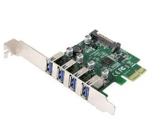 SM Low Profile 4 Ports PCI-E to USB 3.0 HUB PCI Express Expansion Card Adapter 5Gbps for Motherboard SM Low Profile 4 Ports PCI-E to USB 3.0 HUB PCI Express Expansion Card Adapter 5Gbps for Motherboard