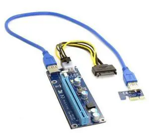 HKCY EP-037 PCI-E 1x to 16x Mining Machine Enhanced Extender Riser Adapter with USB 3.06Pin Power Cable HKCY EP-037 PCI-E 1x to 16x Mining Machine Enhanced Extender Riser Adapter with USB 3.06Pin Power Cable