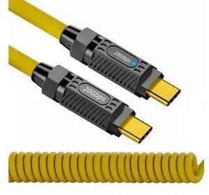 1.8M Stretch Coiled USB-C USB4 Cable 20Gbps 140W 8K for Gaming Keyboard Mouse Type-C Male to Male Cable Power & Data 1.8M Stretch Coiled USB-C USB4 Cable 20Gbps 140W 8K for Gaming Keyboard Mouse Type-C Male to Male Cable Power & Data