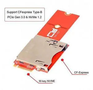 SM NGFF M.2 NVMe Mainboard to CF Express Extension Adapter M2 M-key for CFE Type-B Support R5 Z6 Z7 Memory Card SM NGFF M.2 NVMe Mainboard to CF Express Extension Adapter M2 M-key for CFE Type-B Support R5 Z6 Z7 Memory Card