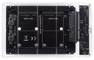 HKCY Dual MSATA Mini-SATA SSD Card JBOD Raid0 Span Bridge to USB3.0 Type-C USB-C 2.5inch SATA Combo Enclosure HKCY Dual MSATA Mini-SATA SSD Card JBOD Raid0 Span Bridge to USB3.0 Type-C USB-C 2.5inch SATA Combo Enclosure