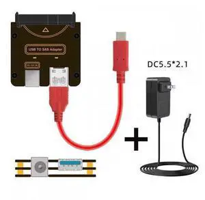 SFF-8482 SAS 29Pin to USB Type-C & Type-A 5Gbps Hard Disk Drive Raid Adapter with Chipset and Power Port (Need 12V/3A Power Supply) SFF-8482 SAS 29Pin to USB Type-C & Type-A 5Gbps Hard Disk Drive Raid Adapter with Chipset and Power Port (Need 12V/3A Power Supply)