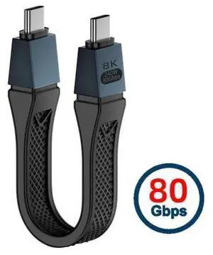 Cable USB5.0 80Gbps Flat Slim FPC Cable 13cm with 240W and 16K@30hz 8K@60Hz 5K@60Hz Compatible with USB4.0 Thunderbolt3/4/5 Cable USB5.0 80Gbps Flat Slim FPC Cable 13cm with 240W and 16K@30hz 8K@60Hz 5K@60Hz Compatible with USB4.0 Thunderbolt3/4/5