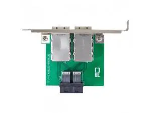 Dual Ports Mini SAS SFF-8088 To Internal SAS HD SFF-8643 PCBA Female Adapter With Low Profile Bracket Dual Ports Mini SAS SFF-8088 To Internal SAS HD SFF-8643 PCBA Female Adapter With Low Profile Bracket