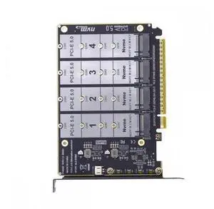 4X NVME M.2 NGFF SSD to Detachable Bifurcation PCIE Express 5.0 Gen5 Gen4 X16 Raid Card VROC Raid0 Hyper Adapter SA-024-NV004 4X NVME M.2 NGFF SSD to Detachable Bifurcation PCIE Express 5.0 Gen5 Gen4 X16 Raid Card VROC Raid0 Hyper Adapter SA-024-NV004