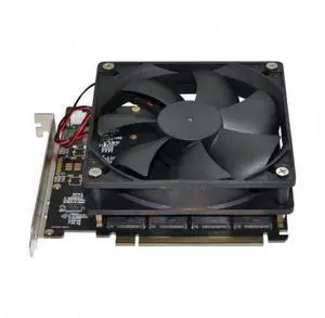 HKCY SA-030 4X NVME M.2 AHCI to PCI-E Express 3.0 Gen3 X16 Raid Card with Fan VROC Raid0 Hyper Adapter HKCY SA-030 4X NVME M.2 AHCI to PCI-E Express 3.0 Gen3 X16 Raid Card with Fan VROC Raid0 Hyper Adapter