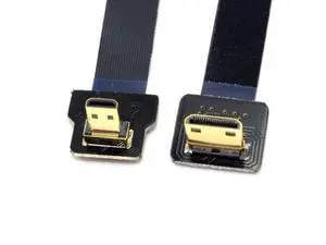 CYFPV 90 Degree Down Angled FPV Micro HDMI Male to Mini HDMI FPC Flat Cable 20cm for FPV HDTV Multicopter Aerial Photography CYFPV 90 Degree Down Angled FPV Micro HDMI Male to Mini HDMI FPC Flat Cable 20cm for FPV HDTV Multicopter Aerial Photography