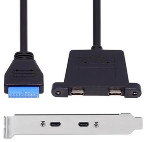 HKCY USB3.0 Motherboard 19/20Pin to USB-C Type-C Dual Ports Female PCI-E Back Panel 5Gbps Cable HKCY USB3.0 Motherboard 19/20Pin to USB-C Type-C Dual Ports Female PCI-E Back Panel 5Gbps Cable