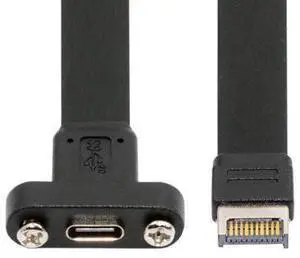 USB 3.2 Type-E IDC 20Pin Front Panel Header to USB-C Type-C Female Extension Cable 20Gbps with Panel Mount Screw USB 3.2 Type-E IDC 20Pin Front Panel Header to USB-C Type-C Female Extension Cable 20Gbps with Panel Mount Screw