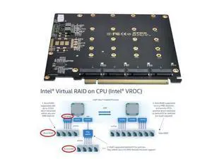 4X NVME M.2 AHCI to PCI-E Express 3.0 Gen3 X16 Raid Card with Fan VROC Raid0 Hyper Adapter 4X NVME M.2 AHCI to PCI-E Express 3.0 Gen3 X16 Raid Card with Fan VROC Raid0 Hyper Adapter