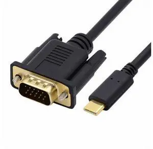 USB 3.1 Type-C USB-C Source to VGA RGB 1080P Displays Male Monitor Cable for Laptop 1.8m USB 3.1 Type-C USB-C Source to VGA RGB 1080P Displays Male Monitor Cable for Laptop 1.8m