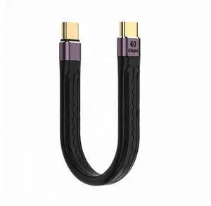 Type-C USB-C Male to Male USB4 40Gbps 100W 8K Flat Slim FPC Data Cable 13cm for Laptop Phone Type-C USB-C Male to Male USB4 40Gbps 100W 8K Flat Slim FPC Data Cable 13cm for Laptop Phone